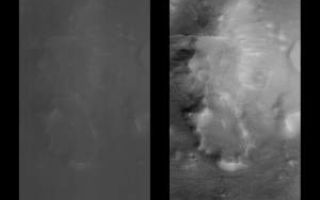 <h1>PIA01240:  Cydonia Region - Pass #2</h1><div class="PIA01240" lang="en" style="width:300px;text-align:left;margin:auto;background-color:#000;padding:10px;max-height:150px;overflow:auto;">This image is a mosaic of the original data (at left) compared with the results of contrast enhancement (at right). The processing steps performed to create this image were:  A long, narrow high-pass filter is applied in a vertical orientation to help reduce some of the instrument signature. This signature is seen as the streaking that is noticeable in the original data.  A long, narrow low-pass filter is applied in a horizontal orientation to help create an intensity average for the image.  The results of these filtering operations are the stretched to approximate a Gaussian distribution.  The results of the high-pass and low-pass processing steps are averaged together to form the final product.  The image is flipped about the vertical axis to correct for the camera orientation.  The original and processed data are placed together in a mosaic.  The completed image is sized down by a factor of 2, with interpolation, to make the finished result more manageable.<p>Other information available for this image is the following:  Orbit: 239  Range: 331.07 km  Resolution: 2.5 m/pixel  Image dimensions: 1024 X 9600 pixels, 2.5 km x 24 km  Line time: 0.35 msec  Emission angle: 2.35 degrees  Incidence angle: 66.77 degrees  Phase angle: 68.81 degrees  Scan rate: ~0.15 degree/sec  Start time: periapsis + 375 sec  Sequence submitted to JPL: Mon 04/13/98 16:40 PDT  Image acquired by MOC: Tue 04/14/98 07:02:17 PDT  Data retrieved from JPL: Tue 04/14/98 17:30 PDT<br /><br /><a href="http://photojournal.jpl.nasa.gov/catalog/PIA01240" onclick="window.open(this.href); return false;" title="Voir l'image 	 PIA01240:  Cydonia Region - Pass #2	  sur le site de la NASA">Voir l'image 	 PIA01240:  Cydonia Region - Pass #2	  sur le site de la NASA.</a></div>