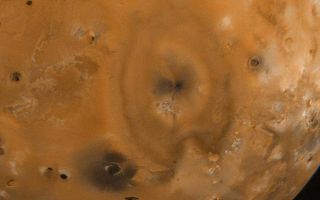 <h1>PIA01514:  Io Surface Deposits and Volcanic Craters</h1><div class="PIA01514" lang="en" style="width:783px;text-align:left;margin:auto;background-color:#000;padding:10px;max-height:150px;overflow:auto;">This picture of Io, the innermost Galilean satellite, was taken by Voyager 1 on the morning of March 5, 1979 at a range of 377,000 kilometers (226,200 miles). The smallest features visible are about 10 kilometers (6 miles) across. The reddish, white and black areas are probably surface deposits, possibly consisting of mixtures of salts, sulfur and sublimate deposits of possible volcanic origin. Many of the black spots in these pictures are associated with craters of possible volcanic origin. The lack of impact craters on Io suggests that the surface is relatively young compared to the other Galilean satellites and some of the terrestrial planets such as Mercury and the Moon. JPL manages and controls the Voyager Project for NASA's Office of Space Science.<br /><br /><a href="http://photojournal.jpl.nasa.gov/catalog/PIA01514" onclick="window.open(this.href); return false;" title="Voir l'image 	 PIA01514:  Io Surface Deposits and Volcanic Craters	  sur le site de la NASA">Voir l'image 	 PIA01514:  Io Surface Deposits and Volcanic Craters	  sur le site de la NASA.</a></div>