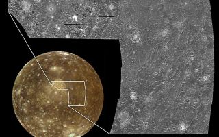 <h1>PIA01649:  The Valhalla Multi-ring Structure on Callisto</h1><div class="PIA01649" lang="en" style="width:800px;text-align:left;margin:auto;background-color:#000;padding:10px;max-height:150px;overflow:auto;"><p>These images of Callisto, the outermost of the Galilean satellites of Jupiter, reveal a surface characterized by impact craters. The global view (lower left) is dominated by a large bulls-eye feature, the Valhalla multi-ring structure, consisting of a bright inner region about 600 kilometers (370 miles) across. Valhalla's 4,000 kilometer(2,500 mile) diameter make it one of the largest impact features in the solar system. Callisto is 4,800 kilometers (3,000 miles) in diameter. In this global view, the sun illuminates the surface from near the center, in the same way a full moon is seen from Earth when illuminated by the sun.</p><p>The image on the right shows part of Valhalla at moderate resolution. At this resolution, the surface is appears to be somewhat smooth, with a lack of numerous small impact craters. Valhalla's outer rings are clearly seen to consist of troughs which could be fractures in the crust which resulted from the impact. The bright central plains possibly were created by the excavation and ejection of "cleaner" ice or liquid water from beneath the surface, with a fluid-like massfilling the crater bowl after impact.</p><p>North is to the top of the picture. For the moderate resolution view on the right, the sun illuminates the surface from the left and the resolution is approximately 400 meters per picture element. The images were obtained on June 25, 1997 by the solid state imaging (SSI)system on NASA's Galileo spacecraft at a range of about 40,000 kilometers(25,000 miles) from Callisto during Galileo's ninth orbit of Jupiter. The global image on the left is centered at 0.5 degrees south latitude and 56 degrees longitude. The resolution is 14 kilometers per picture element. The images were obtained on November 5, 1997 at a range of 68,400 kilometers(42,400 miles) during Galileo's eleventh orbit of Jupiter.</p><p>The Jet Propulsion Laboratory, Pasadena, CA manages the Galileo mission for NASA's Office of Space Science, Washington, DC.</p><p>This image and other images and data received from Galileo are posted on the World Wide Web, on the Galileo mission home page at URL<a href="http://solarsystem.nasa.gov/galileo/" target="_blank">http://solarsystem.nasa.gov/galileo/</a>. Background information and educational context for the images can be found at URL<a href="http://www2.jpl.nasa.gov/galileo/sepo/" target="_blank">http://www.jpl.nasa.gov/galileo/sepo</a>."><a href="http://www2.jpl.nasa.gov/galileo/sepo/" target="_blank">http://www.jpl.nasa.gov/galileo/sepo</a>.</a></p><br /><br /><a href="http://photojournal.jpl.nasa.gov/catalog/PIA01649" onclick="window.open(this.href); return false;" title="Voir l'image 	 PIA01649:  The Valhalla Multi-ring Structure on Callisto	  sur le site de la NASA">Voir l'image 	 PIA01649:  The Valhalla Multi-ring Structure on Callisto	  sur le site de la NASA.</a></div>