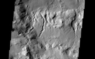 <h1>PIA01877:  Cerulli Crater</h1><div class="PIA01877" lang="en" style="width:593px;text-align:left;margin:auto;background-color:#000;padding:10px;max-height:150px;overflow:auto;"><p><a href="/figures/PIA01877_fig1.jpg"></a><br><b>Context image for PIA01877<br />Cerulli Crater</b></p><p>This image of the southern rim of Cerulli Crater shows numerous small channel dissecting the rim.<p>Image information: VIS instrument. Latitude 31.5N, Longitude 22.0E. 19 meter/pixel resolution.</p><p>Please see the <a href="http://themis.asu.edu/terms" target="_blank">THEMIS Data Citation Note</a> for details on crediting THEMIS images.</p><p>Note: this THEMIS visual image has not been radiometrically nor geometrically calibrated for this preliminary release. An empirical correction has been performed to remove instrumental effects. A linear shift has been applied in the cross-track and down-track direction to approximate spacecraft and planetary motion. Fully calibrated and geometrically projected images will be released through the Planetary Data System in accordance with Project policies at a later time.</p><p>NASA's Jet Propulsion Laboratory manages the 2001 Mars Odyssey mission for NASA's Office of Space Science, Washington, D.C. The Thermal Emission Imaging System (THEMIS) was developed by Arizona State University, Tempe, in collaboration with Raytheon Santa Barbara Remote Sensing. The THEMIS investigation is led by Dr. Philip Christensen at Arizona State University. Lockheed Martin Astronautics, Denver, is the prime contractor for the Odyssey project, and developed and built the orbiter. Mission operations are conducted jointly from Lockheed Martin and from JPL, a division of the California Institute of Technology in Pasadena.</p><br /><br /><a href="http://photojournal.jpl.nasa.gov/catalog/PIA01877" onclick="window.open(this.href); return false;" title="Voir l'image 	 PIA01877:  Cerulli Crater	  sur le site de la NASA">Voir l'image 	 PIA01877:  Cerulli Crater	  sur le site de la NASA.</a></div>