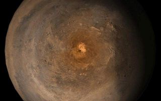<h1>PIA02150:  Mars at Ls 357°</h1><div class="PIA02150" lang="en" style="width:640px;text-align:left;margin:auto;background-color:#000;padding:10px;max-height:150px;overflow:auto;"><p>31 January 2006<br />This picture is a composite of Mars Global Surveyor (MGS) Mars Orbiter Camera (MOC) daily global images acquired at Ls 357° during a previous Mars year. This month, Mars looks similar, as Ls 357° occurred in mid-January 2006. The picture shows the south polar region of Mars. Over the course of the month, additional faces of Mars as it appears at this time of year are being posted for MOC Picture of the Day. Ls, solar longitude, is a measure of the time of year on Mars. Mars travels 360° around the Sun in 1 Mars year. The year begins at Ls 0°, the start of northern spring and southern autumn.</p><p>Season: Northern Winter/Southern Summer </p><br /><br /><a href="http://photojournal.jpl.nasa.gov/catalog/PIA02150" onclick="window.open(this.href); return false;" title="Voir l'image 	 PIA02150:  Mars at Ls 357°	  sur le site de la NASA">Voir l'image 	 PIA02150:  Mars at Ls 357°	  sur le site de la NASA.</a></div>