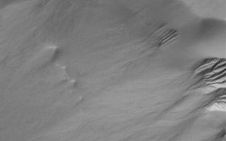 <h1>PIA02151:  South High-latitude Gullies</h1><div class="PIA02151" lang="en" style="width:800px;text-align:left;margin:auto;background-color:#000;padding:10px;max-height:150px;overflow:auto;"><p>1 February 2006<br />This Mars Global Surveyor (MGS) Mars Orbiter Camera (MOC) image shows a suite of gullies on a scarp in Lyell Crater.</p><p>Location near: 69.7°S, 14.0°W <br />Image width: ~3 km (~1.9 mi) <br />Illumination from: upper left <br />Season: Southern Summer </p><br /><br /><a href="http://photojournal.jpl.nasa.gov/catalog/PIA02151" onclick="window.open(this.href); return false;" title="Voir l'image 	 PIA02151:  South High-latitude Gullies	  sur le site de la NASA">Voir l'image 	 PIA02151:  South High-latitude Gullies	  sur le site de la NASA.</a></div>