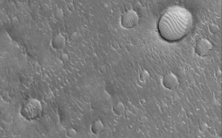<h1>PIA02184:  Isidis Plains</h1><div class="PIA02184" lang="en" style="width:590px;text-align:left;margin:auto;background-color:#000;padding:10px;max-height:150px;overflow:auto;"><p>17 February 2006<br />This Mars Global Surveyor (MGS) Mars Orbiter Camera (MOC) image shows a surface in Isidis Planitia, littered with degraded impact craters. Windblown ripples of various sizes and shapes are prevalent throughout the scene as well, producing wave-like patterns on the floors of some of the larger impact craters.</p><p>Location near: 16.8°N, 266.4°W <br />Image width: ~3 km (~1.9 mi) <br />Illumination from: lower left <br />Season: Northern Winter </p><br /><br /><a href="http://photojournal.jpl.nasa.gov/catalog/PIA02184" onclick="window.open(this.href); return false;" title="Voir l'image 	 PIA02184:  Isidis Plains	  sur le site de la NASA">Voir l'image 	 PIA02184:  Isidis Plains	  sur le site de la NASA.</a></div>