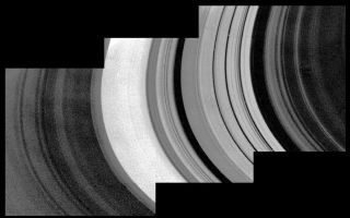 <h1>PIA02242:  Mosaic of Saturn's rings</h1><div class="PIA02242" lang="en" style="width:800px;text-align:left;margin:auto;background-color:#000;padding:10px;max-height:150px;overflow:auto;">This detailed mosaic of the underside of the Cassini Division was obtained by Voyager 1 with a resolution of about 10 kilometers. The classical Cassini Division appears here to the right of center as five bright rings with substantial blacks gap on either side. The inner edge of the A Ring, to the left of center, is the brightest part of this image. The fine-scale wave structure in this region has been interpreted as being the result of gravitational density waves.<br /><br /><a href="http://photojournal.jpl.nasa.gov/catalog/PIA02242" onclick="window.open(this.href); return false;" title="Voir l'image 	 PIA02242:  Mosaic of Saturn's rings	  sur le site de la NASA">Voir l'image 	 PIA02242:  Mosaic of Saturn's rings	  sur le site de la NASA.</a></div>