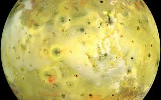 <h1>PIA02308:  Global image of Io (true color)</h1><div class="PIA02308" lang="en" style="width:800px;text-align:left;margin:auto;background-color:#000;padding:10px;max-height:150px;overflow:auto;"><p>NASA's Galileo spacecraft acquired its highest resolution images of Jupiter's moon Io on 3 July 1999 during its closest pass to Io since orbit insertion in late 1995. This color mosaic uses the near-infrared, green and violet filters (slightly more than the visible range) of the spacecraft's camera and approximates what the human eye would see. Most of Io's surface has pastel colors, punctuated by black, brown, green, orange, and red units near the active volcanic centers. <a href="/catalog/PIA02309">A false color version</a> of the mosaic has been created to enhance the contrast of the color variations.</p><p>The improved resolution reveals small-scale color units which had not been recognized previously and which suggest that the lavas and sulfurous deposits are composed of complex mixtures (Cutout A of false color image). Some of the bright (whitish), high-latitude (near the top and bottom) deposits have an ethereal quality like a transparent covering of frost (Cutout B of false color image). Bright red areas were seen previously only as diffuse deposits. However, they are now seen to exist as both diffuse deposits and sharp linear features like fissures (Cutout C of false color image). Some volcanic centers have bright and colorful flows, perhaps due to flows of sulfur rather than silicate lava (Cutout D of false color image). In this region bright, white material can also be seen to emanate from linear rifts and cliffs.</p><p>Comparison of this image to <a href="http://www2.jpl.nasa.gov/galileo/sepo/" target="_blank">http://www.jpl.nasa.gov/galileo/sepo</a>./atjup/io/color.html">previous Galileo images</a> reveals many changes due to the ongoing volcanic activity.</p><p>Galileo will make two close passes of Io beginning in October of this year. Most of the high-resolution targets for these flybys are seen on the hemisphere shown here.</p><p>North is to the top of the picture and the sun illuminates the surface from almost directly behind the spacecraft. This illumination geometry is good for imaging color variations, but poor for imaging topographic shading. However, some topographic shading can be seen here due to the combination of relatively high resolution (1.3 kilometers or 0.8 miles per picture element) and the rugged topography over parts of Io. The image is centered at 0.3 degrees north latitude and 137.5 degrees west longitude. The resolution is 1.3 kilometers (0.8 miles) per picture element. The images were taken on 3 July 1999 at a range of about 130,000 kilometers (81,000 miles) by the Solid State Imaging (SSI) system on NASA's Galileo spacecraft during its twenty-first orbit.</p><p>The Jet Propulsion Laboratory, Pasadena, CA manages the Galileo mission for NASA's Office of Space Science, Washington, DC.</p><p>This image and other images and data received from Galileo are posted on the World Wide Web, on the Galileo mission home page at URL <a href="http://solarsystem.nasa.gov/galileo/" target="_blank">http://solarsystem.nasa.gov/galileo/</a>. Background information and educational context for the images can be found at URL <a href="http://www2.jpl.nasa.gov/galileo/sepo/" target="_blank">http://www.jpl.nasa.gov/galileo/sepo</a><br /><br /><a href="http://photojournal.jpl.nasa.gov/catalog/PIA02308" onclick="window.open(this.href); return false;" title="Voir l'image 	 PIA02308:  Global image of Io (true color)	  sur le site de la NASA">Voir l'image 	 PIA02308:  Global image of Io (true color)	  sur le site de la NASA.</a></div>