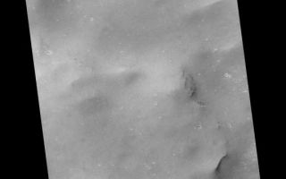 <h1>PIA02331:  Mars Global Surveyor MOC Celebrates 2 Years in Orbit!</h1><div class="PIA02331" lang="en" style="width:576px;text-align:left;margin:auto;background-color:#000;padding:10px;max-height:150px;overflow:auto;"><p>It seems like only yesterday. Mars Global Surveyor (MGS) first reached the red planet two years ago on September 11, 1997 (Pacific Daylight Time). The very first high resolution picture acquired by the Mars Orbiter Camera (MOC) was obtained on the spacecraft's third orbit on September 15, 1997. This first picture was also the first twilight image obtained by MOC--the sun had already set and was about 1°below the local horizon. Scattering of sunlight reflected off airborne dust allowed a small portion of the floor of Lasswitz Crater--a 122 km (76 mi) diameter basin located at 9.4°S, 221.6°W--to be seen by the MOC on this first of many thousands of images that were to be obtained. The MGS spacecraft flew over Lasswitz Crater again on July 9, 1999--almost 1 martian year later. The new image taken by MOC had much better viewing conditions--the sun was in a 2 p.m. configuration, the camera was in focus, and the spacecraft altitude was low enough that the picture obtained has a resolution of about 1.8 meters (6 feet) per pixel.<p>Figure 177-A (left) shows Lasswitz Crater as it appeared on July 9, 1999. Sunlight illuminated the scene from the upper left. The two white boxes indicate the locations of the very first MOC narrow angle image taken from orbit around Mars(15 SEPT 97) and a higher-resolution view taken during a recent Mapping Phase orbit (09 JULY 99). The picture was taken by the MOC red wide angle camera at the same time that the 09 JULY 99 narrow angle frame was acquired. The picture has been map-projected so that north is up.<p>Figure 177-E (right) shows the September 1997 image overlain by the July 1999 image (darker inset) to show where the more recent image is located within the earlier view. North is up and illumination is from the left. The larger image covers an area approximately 5.5 km (3.4 miles) wide and 12 km (7.5 miles) long. The smaller view is 1.5 km (0.9 mi) wide.<p>For more information click <a href="http://www.msss.com/mars_images/moc/9_13_99_anniv/index.html">here</a><p>Malin Space Science Systems and the California Institute of Technology built the MOC using spare hardware from the Mars Observer mission. MSSS operates the camera from its facilities in San Diego, CA. The Jet Propulsion Laboratory's Mars Surveyor Operations Project operates the Mars Global Surveyor spacecraft with its industrial partner, Lockheed Martin Astronautics, from facilities in Pasadena, CA and Denver, CO.<br /><br /><a href="http://photojournal.jpl.nasa.gov/catalog/PIA02331" onclick="window.open(this.href); return false;" title="Voir l'image 	 PIA02331:  Mars Global Surveyor MOC Celebrates 2 Years in Orbit!	  sur le site de la NASA">Voir l'image 	 PIA02331:  Mars Global Surveyor MOC Celebrates 2 Years in Orbit!	  sur le site de la NASA.</a></div>