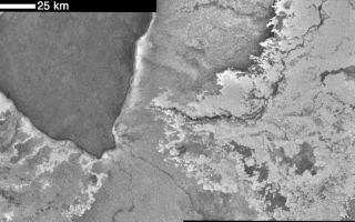 <h1>PIA02539:  Bright Lava Flows at Emakong Patera, Io</h1><div class="PIA02539" lang="en" style="width:800px;text-align:left;margin:auto;background-color:#000;padding:10px;max-height:150px;overflow:auto;"><p>NASA's Galileo spacecraft observed this volcano, Emakong Patera, a large, dark caldera from which numerous bright flows extend out in all directions, on November 25, 1999. Unlike many of the other volcanoes on Io, high-temperature material has never been observed at Emakong. These high-resolution (150 meters, or 164 yards, per picture element) images revealing the intricate nature of the lava flows were taken during Galileo's 25th orbit.</p><p>A bright flow emanates to the southeast of the caldera and spreads eastward. A dark channel runs through the flow and may have fed it as it grew. The margins of this bright flow are convoluted, indicating that the lava was able to move through narrow topographic constrictions, or that inexperienced numerous small breakouts. These observations are consistent with a low-viscosity liquid. A contender for the composition of this bright, low-viscosity lava is sulfur. While Galileo has frequently detected high-temperature silicate lava flows, sulfur flows may also be a major component of the surface. Fresh bright flows cover about two-percent of the surface, similar to the coverage by dark flows.</p><p>The images were taken at a distance of 15,000 kilometers (9,400 miles) from Io. North is 13 degrees to the left of up. The Jet Propulsion Laboratory, Pasadena, CA manages the mission for NASA's Office of Space Science, Washington, DC. JPL is a division of the California Institute of Technology, Pasadena, CA.</p><p>This image and other images and data received from Galileo are posted on the Galileo mission home page at <a href="http://solarsystem.nasa.gov/galileo/" target="_blank">http://solarsystem.nasa.gov/galileo/</a>. Background information and educational context for the images can be found at <a href="http://solarsystem.nasa.gov/planets/profile.cfm?Object=Jup_Io" target="_blank">http://galileo.jpl.nasa.gov/gallery/io.cfm</a>.</p><br /><br /><a href="http://photojournal.jpl.nasa.gov/catalog/PIA02539" onclick="window.open(this.href); return false;" title="Voir l'image 	 PIA02539:  Bright Lava Flows at Emakong Patera, Io	  sur le site de la NASA">Voir l'image 	 PIA02539:  Bright Lava Flows at Emakong Patera, Io	  sur le site de la NASA.</a></div>