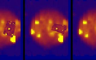 <h1>PIA02558:  Myriad of Hot Spots on Io</h1><div class="PIA02558" lang="en" style="width:800px;text-align:left;margin:auto;background-color:#000;padding:10px;max-height:150px;overflow:auto;"><p>Changes in the volcanoes on Jupiter's moon Io can be seen in these three views, taken by NASA's Galileo spacecraft during its three flybys of Io in October 1999, November 1999 and February 2000.</p><p>All the images show the active volcanoes as bright yellow, corresponding to hot lava flows that appear glowing in infrared wavelengths. The three views were taken by the spacecraft's near-infrared mapping spectrometer instrument and show the comparison of a typical low-resolution observation to the high-resolution views. The regional observations taken during the recent Io flybys are superimposed on an image taken during Galileo in 1996.</p><p>The Prometheus volcano is seen near the middle of all three images. Before the recent flybys, only Prometheus and three other volcanoes were known to be active in this region. After these and other high-resolution observations, scientists were able to detect 14 volcanoes in the same area. The fainter volcanoes (hot spots) show some significant changes over intervals of 1 to 3 months. The area shown by all three observations put together is about 2 million square kilometers (about 770,000 square miles) and covers about 5 percent of Io's surface.</p><p>The Jet Propulsion Laboratory, Pasadena, Calif., manages the mission for NASA's Office of Space Science, Washington, D.C. JPL is a division of the California Institute of Technology in Pasadena.</p><p>This image and other images and data received from Galileo are posted on the World Wide Web, on the Galileo mission home page at <a  href="http://solarsystem.nasa.gov/galileo/" class="external free"  target="wpext">http://solarsystem.nasa.gov/galileo/</a>. Background information and educational  context for the images can be found at <a  href="http://solarsystem.nasa.gov/galileo/gallery/index.cfm" class="external free"  target="wpext">http://solarsystem.nasa.gov/galileo/gallery/index.cfm</a>.<br /><br /><a href="http://photojournal.jpl.nasa.gov/catalog/PIA02558" onclick="window.open(this.href); return false;" title="Voir l'image 	 PIA02558:  Myriad of Hot Spots on Io	  sur le site de la NASA">Voir l'image 	 PIA02558:  Myriad of Hot Spots on Io	  sur le site de la NASA.</a></div>