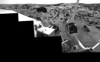 <h1>PIA03163:  Morning on Chryse Planitia - Viking Lander 1 Camera 1 Mosaic</h1><div class="PIA03163" lang="en" style="width:800px;text-align:left;margin:auto;background-color:#000;padding:10px;max-height:150px;overflow:auto;"><p>During the Viking Mission, the Viking Lander Camera System acquired many high-resolution images of the scene at Chryse Planitia. Using individual camera events, which occurred on many days throughout the mission, computer mosaics have been created for the site as viewed by each of the two cameras on the spacecraft. Two sets of mosaics were produced of Chryse Planitia; one pair for camera 1 and 2 images acquired in the early morning and one pair for camera 1 and 2 images acquired in the mid-afternoon.<p>Each complete mosaiced scene extends 342.5 degrees in azimuth, and from approximately 5 degrees above the horizon to 60 degrees below. A complete mosaic incorporated approximately 15 million picture elements (pixels). This mosaic was produced in the early morning (7:00-8:00) by the Camera 1 system on Viking Lander 1. See <a href="/catalog/PIA03164">PIA03164</a> for the morning Camera 2 mosaic and <a href="/catalog/PIA03165">PIA03165</a> and <a href="/catalog/PIA03166">PIA03166</a> for the afternoon mosaics.<br /><br /><a href="http://photojournal.jpl.nasa.gov/catalog/PIA03163" onclick="window.open(this.href); return false;" title="Voir l'image 	 PIA03163:  Morning on Chryse Planitia - Viking Lander 1 Camera 1 Mosaic	  sur le site de la NASA">Voir l'image 	 PIA03163:  Morning on Chryse Planitia - Viking Lander 1 Camera 1 Mosaic	  sur le site de la NASA.</a></div>