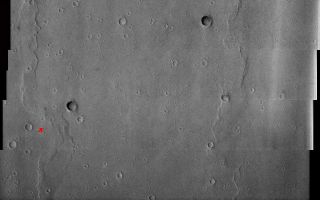 <h1>PIA03902:  1st Manned Lunar Landing and 1st Robotic Mars Landing Commemorative Release: Viking 1 Landing Site in Chryse Planitia - Visible Image</h1><div class="PIA03902" lang="en" style="width:800px;text-align:left;margin:auto;background-color:#000;padding:10px;max-height:150px;overflow:auto;"><a href="/figures/PIA03902a-context.jpg"></a><br>(Released 20 July 2002)<br>The date July 20 marks two major milestones in humanity's grand push to explore the frontier of space. On this date, in 1969, the Apollo 11 lunar module Eagle landed the first men (Neil Armstrong and Edwin "Buzz" Aldrin) on another celestial body, the Moon . In 1976, seven years to the day, the robotic Viking 1 Lander made the first successful landing on the ruddy rock strewn surface of Mars . To commemorate these milestones the THEMIS Team is releasing both an IR (Infra-Red) and <a href="/figures/VikingView.jpg">Visible image</a> of the Viking 1 landing site. THEMIS is currently imaging landing sites for future robotic missions including the twin Mars Exploration Rovers set to touchdown in January 2004. All of these missions anticipate the day when, hopefully in the not too distant future, astronauts will land on the red planet. So as we reflect on our rich tradition of space exploration let us also dream and plan on a wondrous future exploring the mysterious red planet.<br><br>Viking 1 landed on a relatively smooth plain in Chryse Planitia (Plains of Gold), which is a low region of the northern hemisphere of Mars. The reported landing site is 22.48° N, 49.97° W. The landing site is marked with an X in the images. This region of Mars is dominated by plains, wrinkle ridges, and impact craters.<br><br>This 4 framelet image is part of a 5 band image sequence. This image primarily contains plains, wrinkle ridges and craters. Some craters have ripples on their floors, which are probably dunes while other craters have some type of deposit on their floors. These deposits are most likely aeolian in nature. In places the wrinkle ridges appear to be buried or mantled with material that may be either volcanic and or fluvial in origin. The lander's view of the surface shows an undulating rocky surface with some finer grained materials present, and distant crater rims and wrinkle ridges.<br><br /><br /><a href="http://photojournal.jpl.nasa.gov/catalog/PIA03902" onclick="window.open(this.href); return false;" title="Voir l'image 	 PIA03902:  1st Manned Lunar Landing and 1st Robotic Mars Landing Commemorative Release: Viking 1 Landing Site in Chryse Planitia - Visible Image	  sur le site de la NASA">Voir l'image 	 PIA03902:  1st Manned Lunar Landing and 1st Robotic Mars Landing Commemorative Release: Viking 1 Landing Site in Chryse Planitia - Visible Image	  sur le site de la NASA.</a></div>