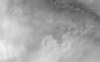 <h1>PIA04760:  Melas Dust Storm</h1><div class="PIA04760" lang="en" style="width:799px;text-align:left;margin:auto;background-color:#000;padding:10px;max-height:150px;overflow:auto;">MGS MOC Release No. MOC2-493, 24 September 2003<p />This Mars Global Surveyor (MGS) Mars Orbiter Camera (MOC) red wide angle image shows a dust storm raging in the Valles Marineris troughs, Melas Chasma and Ius Chasma. Skies are clear over western Candor Chasma (upper right). MOC images have shown that Mars has many weather phenomena that repeat, like clockwork, from year to year. This picture was taken during southern winter at a time of year that commonly has dust storms that come up from the plains south of the Valles Marineris, then enter the southern chasms of Ius and Melas. The picture is located at 8°S, 77°W, and covers an area 246 km (153 mi) wide. Sunlight illuminates the scene from the upper left.<br /><br /><a href="http://photojournal.jpl.nasa.gov/catalog/PIA04760" onclick="window.open(this.href); return false;" title="Voir l'image 	 PIA04760:  Melas Dust Storm	  sur le site de la NASA">Voir l'image 	 PIA04760:  Melas Dust Storm	  sur le site de la NASA.</a></div>