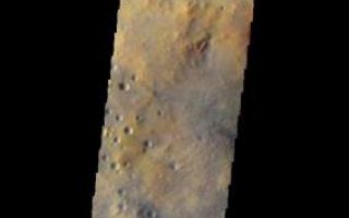 <h1>PIA04901:  Nili Fossae in Color</h1><div class="PIA04901" lang="en" style="width:284px;text-align:left;margin:auto;background-color:#000;padding:10px;max-height:150px;overflow:auto;"><p /><a href="/figures/PIA04901_context.jpg"></a><br /><p />Released 3 December 2003<p />An unusual mix of orange and gray hues are on display in this <a href="/catalog/PIA04872">approximately true color</a>THEMIS VIS image. Using the pixel-averaging mode of the camera to allow for increased coverage (at lower spatial resolution), the scene spans over 190 km of the region known as Nili Fossae in NE Syrtis Major. Note how the orange hues tend to occur on upland terrain while the gray hues are mostly on the lowlands. This may be due to the action of gray, basaltic sand moving along the lowland terrain and scouring away the oxidized or weathered orange-brown surfaces.<p />Initial image processing and calibration by THEMIS team members J. Bell, T. McConnochie, and D. Savransky at Cornell University; additional processing and final color balance by space artist Don Davis.<p />Image information: VIS instrument. Latitude 21.4, Longitude 76.6 East (283.4 West). 19 meter/pixel resolution.<p />Note: this THEMIS visual image has not been radiometrically nor geometrically calibrated for this preliminary release. An empirical correction has been performed to remove instrumental effects. A linear shift has been applied in the cross-track and down-track direction to approximate spacecraft and planetary motion. Fully calibrated and geometrically projected images will be released through the Planetary Data System in accordance with Project policies at a later time.<p />NASA's Jet Propulsion Laboratory manages the 2001 Mars Odyssey mission for NASA's Office of Space Science, Washington, D.C. The Thermal Emission Imaging System (THEMIS) was developed by Arizona State University, Tempe, in collaboration with Raytheon Santa Barbara Remote Sensing. The THEMIS investigation is led by Dr. Philip Christensen at Arizona State University. Lockheed Martin Astronautics, Denver, is the prime contractor for the Odyssey project, and developed and built the orbiter. Mission operations are conducted jointly from Lockheed Martin and from JPL, a division of the California Institute of Technology in Pasadena.<br /><br /><a href="http://photojournal.jpl.nasa.gov/catalog/PIA04901" onclick="window.open(this.href); return false;" title="Voir l'image 	 PIA04901:  Nili Fossae in Color	  sur le site de la NASA">Voir l'image 	 PIA04901:  Nili Fossae in Color	  sur le site de la NASA.</a></div>