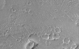 <h1>PIA05019:  Isidis Planitia</h1><div class="PIA05019" lang="en" style="width:800px;text-align:left;margin:auto;background-color:#000;padding:10px;max-height:150px;overflow:auto;"><p>24 December 2003<br />This Mars Global Surveyor (MGS) Mars Orbiter Camera (MOC) image shows a small portion of the vast Isidis Planitia, the region in which the <a href="http://beagle2.open.ac.uk">Beagle 2</a> is scheduled to land on 25 December 2003 (GMT; it will be the evening of 24 December 2003 in the U.S.). Much of Isidis Planitia has low hills and mounds like those shown here. Many of these are remnants of a layer (or group of sub-resolution layers) that once more extensively covered Isidis Planitia, but was later stripped away, revealing previously-buried meteor impact craters. The light-toned ridges and somewhat squiggly features are windblown dunes. This picture is located around 10.7°N, 268.6°W, which is in the vicinity of the projected Beagle 2 landing zone. The picture covers an area 3 km (1.9 mi) wide. Sunlight illuminates the scene from the left/lower left.</p><br /><br /><a href="http://photojournal.jpl.nasa.gov/catalog/PIA05019" onclick="window.open(this.href); return false;" title="Voir l'image 	 PIA05019:  Isidis Planitia	  sur le site de la NASA">Voir l'image 	 PIA05019:  Isidis Planitia	  sur le site de la NASA.</a></div>