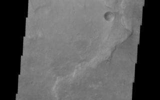 <h1>PIA05798:  MSIP: Rampart Craters and Hematite</h1><div class="PIA05798" lang="en" style="width:519px;text-align:left;margin:auto;background-color:#000;padding:10px;max-height:150px;overflow:auto;"><a href="/figures/PIA05798_fig1.jpg"> </a><br /><p>Released 19 April 2004</p><p>This image was acquired by the Madison #1 MSIP Team in order to answer the following question: In a cratered region, roughly where hematite was discovered, is there a larger percentage of rampart craters than in another cratered region with the same area and latitude (not longitude)where hematite was not found. The image is located at 10.1 degrees North and 342 degrees East. The site is located near the Aram Chaos Region. We were looking for rampart craters within the image and we compared the percentage of rampart craters in the site to the percentage of ramparts in other control sites to see if there is a relationship between gray hematite and rampart craters.</p><p>The Madison #1 MSIP Team (5th through 8th graders) from Phoenix, Arizona was led by a sixth grade science and math teacher.</p><p>Image information: VIS instrument. Latitude 9.6, Longitude 342.1 East (17.9 West). 19 meter/pixel resolution.</p><p>NASA and Arizona State Universitys Mars Education Program is offering students nationwide the opportunity to be involved in authentic Mars research by participating in the Mars Student Imaging Project (MSIP). Teams of students in grades 5 through college sophomore level have the opportunity to work with scientists, mission planners and educators on the THEMIS team at ASUs Mars Space Flight Facility, to image a site on Mars using the THEMIS visible wavelength camera.  For more information go to the MSIP website: <a href="http://msip.asu.edu">http://msip.asu.edu</a>.</p><p>Note: this THEMIS visual image has not been radiometrically nor geometrically calibrated for this preliminary release. An empirical correction has been performed to remove instrumental effects. A linear shift has been applied in the cross-track and down-track direction to approximate spacecraft and planetary motion. Fully calibrated and geometrically projected images will be released through the Planetary Data System in accordance with Project policies at a later time.</p><p>NASA's Jet Propulsion Laboratory manages the 2001 Mars Odyssey mission for NASA's Office of Space Science, Washington, D.C. The Thermal Emission Imaging System (THEMIS) was developed by Arizona State University, Tempe, in collaboration with Raytheon Santa Barbara Remote Sensing. The THEMIS investigation is led by Dr. Philip Christensen at Arizona State University. Lockheed Martin Astronautics, Denver, is the prime contractor for the Odyssey project, and developed and built the orbiter. Mission operations are conducted jointly from Lockheed Martin and from JPL, a division of the California Institute of Technology in Pasadena.</p><br /><br /><a href="http://photojournal.jpl.nasa.gov/catalog/PIA05798" onclick="window.open(this.href); return false;" title="Voir l'image 	 PIA05798:  MSIP: Rampart Craters and Hematite	  sur le site de la NASA">Voir l'image 	 PIA05798:  MSIP: Rampart Craters and Hematite	  sur le site de la NASA.</a></div>