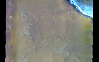 <h1>PIA05863:  Colored Crater in Vastitas Borealis</h1><div class="PIA05863" lang="en" style="width:592px;text-align:left;margin:auto;background-color:#000;padding:10px;max-height:150px;overflow:auto;"><a href="/figures/PIA05863_fig1.jpg"> </a><br /><p>Released 30 April 2004</p>This daytime visible color image was collected on September 4, 2002 during the Northern Spring season in Vastitas Borealis.</p><p>This daytime visible color image was collected on September 4, 2002 during the Northern Spring season in Vastitas Borealis. The THEMIS VIS camera is capable of capturing color images of the martian surface using its five different color filters. In this mode of operation, the spatial resolution and coverage of the image must be reduced to accommodate the additional data volume produced from the use of multiple filters. To make a color image, three of the five filter images (each in grayscale) are selected. Each is contrast enhanced and then converted to a red, green, or blue intensity image. These three images are then combined to produce a full color, single image. Because the THEMIS color filters don't span the full range of colors seen by the human eye, a color THEMIS image does not represent true color. Also, because each single-filter image is contrast enhanced before inclusion in the three-color image, the apparent color variation of the scene is exaggerated. Nevertheless, the color variation that does appear is representative of some change in color, however subtle, in the actual scene. Note that the long edges of THEMIS color images typically contain color artifacts that do not represent surface variation.</p><p>Image information: VIS instrument. Latitude 69.3, Longitude 40.9 East (319.1 West). 19 meter/pixel resolution.</p><p>Note: this THEMIS visual image has not been radiometrically nor geometrically calibrated for this preliminary release. An empirical correction has been performed to remove instrumental effects. A linear shift has been applied in the cross-track and down-track direction to approximate spacecraft and planetary motion. Fully calibrated and geometrically projected images will be released through the Planetary Data System in accordance with Project policies at a later time.</p><p>NASA's Jet Propulsion Laboratory manages the 2001 Mars Odyssey mission for NASA's Office of Space Science, Washington, D.C. The Thermal Emission Imaging System (THEMIS) was developed by Arizona State University, Tempe, in collaboration with Raytheon Santa Barbara Remote Sensing. The THEMIS investigation is led by Dr. Philip Christensen at Arizona State University. Lockheed Martin Astronautics, Denver, is the prime contractor for the Odyssey project, and developed and built the orbiter. Mission operations are conducted jointly from Lockheed Martin and from JPL, a division of the California Institute of Technology in Pasadena.</p><br /><br /><a href="http://photojournal.jpl.nasa.gov/catalog/PIA05863" onclick="window.open(this.href); return false;" title="Voir l'image 	 PIA05863:  Colored Crater in Vastitas Borealis	  sur le site de la NASA">Voir l'image 	 PIA05863:  Colored Crater in Vastitas Borealis	  sur le site de la NASA.</a></div>