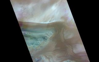 <h1>PIA05972:  Northern Polar Cap</h1><div class="PIA05972" lang="en" style="width:800px;text-align:left;margin:auto;background-color:#000;padding:10px;max-height:150px;overflow:auto;"><a href="/figures/PIA05972_fig1.jpg"> </a><br /><p>Released 13 May 2004</br>This nighttime visible color image was collected on November 26, 2002 during the Northern Summer season near the North Polar Cap Edge.</p><p>The THEMIS VIS camera is capable of capturing color images of the martian surface using its five different color filters. In this mode of operation, the spatial resolution and coverage of the image must be reduced to accommodate the additional data volume produced from the use of multiple filters. To make a color image, three of the five filter images (each in grayscale) are selected. Each is contrast enhanced and then converted to a red, green, or blue intensity image. These three images are then combined to produce a full color, single image. Because the THEMIS color filters don't span the full range of colors seen by the human eye, a color THEMIS image does not represent true color. Also, because each single-filter image is contrast enhanced before inclusion in the three-color image, the apparent color variation of the scene is exaggerated. Nevertheless, the color variation that does appear is representative of some change in color, however subtle, in the actual scene. Note that the long edges of THEMIS color images typically contain color artifacts that do not represent surface variation.</p><p>Image information: VIS instrument. Latitude 80, Longitude 43.2 East (316.8 West). 38 meter/pixel resolution.</p><p>Note: this THEMIS visual image has not been radiometrically nor geometrically calibrated for this preliminary release. An empirical correction has been performed to remove instrumental effects. A linear shift has been applied in the cross-track and down-track direction to approximate spacecraft and planetary motion. Fully calibrated and geometrically projected images will be released through the Planetary Data System in accordance with Project policies at a later time.</p><p>NASA's Jet Propulsion Laboratory manages the 2001 Mars Odyssey mission for NASA's Office of Space Science, Washington, D.C. The Thermal Emission Imaging System (THEMIS) was developed by Arizona State University, Tempe, in collaboration with Raytheon Santa Barbara Remote Sensing. The THEMIS investigation is led by Dr. Philip Christensen at Arizona State University. Lockheed Martin Astronautics, Denver, is the prime contractor for the Odyssey project, and developed and built the orbiter. Mission operations are conducted jointly from Lockheed Martin and from JPL, a division of the California Institute of Technology in Pasadena.</p><br /><br /><a href="http://photojournal.jpl.nasa.gov/catalog/PIA05972" onclick="window.open(this.href); return false;" title="Voir l'image 	 PIA05972:  Northern Polar Cap	  sur le site de la NASA">Voir l'image 	 PIA05972:  Northern Polar Cap	  sur le site de la NASA.</a></div>