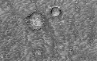 <h1>PIA06731:  Rippled Mars</h1><div class="PIA06731" lang="en" style="width:672px;text-align:left;margin:auto;background-color:#000;padding:10px;max-height:150px;overflow:auto;"><p>29 July 2004<br />Hundreds of large ripples or small dunes cover the landscape in the Terra Tyrrhena region of Mars in this Mars Global Surveyor (MGS) Mars Orbiter Camera (MOC) image. The winds responsible for these dunes blew from the north-northwest (top/upper left). This scene is located near 8.8°S, 252.8°W, and covers an area about 3 km (1.9 mi) wide. Sunlight illuminates the terrain from the left.</p><br /><br /><a href="http://photojournal.jpl.nasa.gov/catalog/PIA06731" onclick="window.open(this.href); return false;" title="Voir l'image 	 PIA06731:  Rippled Mars	  sur le site de la NASA">Voir l'image 	 PIA06731:  Rippled Mars	  sur le site de la NASA.</a></div>