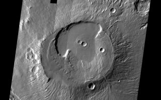 <h1>PIA06828:  Apollinaris Patera</h1><div class="PIA06828" lang="en" style="width:800px;text-align:left;margin:auto;background-color:#000;padding:10px;max-height:150px;overflow:auto;"><a href="/figures/PIA06828_fig1.jpg"> </a><br /><p>Released August 23, 2004</br>The THEMIS Image of the Day will be exploring the <a href="/catalog/PIA06821">nomenclature of Mars</a> for the next three weeks.</p><p>Apollinaris Patera</br>Patera: an irregular crater, or a complex one with scalloped edgesApollinaris: The Aquae Apollinares is a hot springs northwest of Rome in Etruria. This hot springs location was known to both the Etruscans and the Romans.</p><p>Apollonaris Patera is the remains of a caldera located on the top of an old volcano near Gusev Crater. The image above is a mosaic of daytime IR frames.</p><p><b>Nomenclature Fact of the Day:</b> On Europa, another moon of Jupiter, linear features are named for Celtic stone rows, while ring features are named for Celtic stone circles.</p><p>Image information: IR instrument. Latitude -9.8, Longitude 174.4 East (185.6 West). 100 meter/pixel resolution.</p><p>Note: this THEMIS visual image has not been radiometrically nor geometrically calibrated for this preliminary release. An empirical correction has been performed to remove instrumental effects. A linear shift has been applied in the cross-track and down-track direction to approximate spacecraft and planetary motion. Fully calibrated and geometrically projected images will be released through the Planetary Data System in accordance with Project policies at a later time.</p><p>NASA's Jet Propulsion Laboratory manages the 2001 Mars Odyssey mission for NASA's Office of Space Science, Washington, D.C. The Thermal Emission Imaging System (THEMIS) was developed by Arizona State University, Tempe, in collaboration with Raytheon Santa Barbara Remote Sensing. The THEMIS investigation is led by Dr. Philip Christensen at Arizona State University. Lockheed Martin Astronautics, Denver, is the prime contractor for the Odyssey project, and developed and built the orbiter. Mission operations are conducted jointly from Lockheed Martin and from JPL, a division of the California Institute of Technology in Pasadena.</p><br /><br /><a href="http://photojournal.jpl.nasa.gov/catalog/PIA06828" onclick="window.open(this.href); return false;" title="Voir l'image 	 PIA06828:  Apollinaris Patera	  sur le site de la NASA">Voir l'image 	 PIA06828:  Apollinaris Patera	  sur le site de la NASA.</a></div>