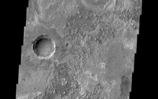 <h1>PIA07170:  Meridiani Craters</h1><div class="PIA07170" lang="en" style="width:539px;text-align:left;margin:auto;background-color:#000;padding:10px;max-height:150px;overflow:auto;"><p><a href="/figures/PIA07170_fig1.jpg"> </a><br /><p>This image is from the Meridiani region of Mars. Several craters at different stages of modification are visible in this image. At the upper right is a crater with its rim forming a thin circular ridge surrounding a filled crater floor. Diagonally down from the first crater is a circular feature which may be a completly filled crater. On the left side is a crater with visible ejecta and a partially filled floor. The rim interior wall is almost completly exposed on this crater.</p><p>Image information: VIS instrument. Latitude 0.4, Longitude 5.8 East (354.2 West). 19 meter/pixel resolution.</p><p>Note: this THEMIS visual image has not been radiometrically nor geometrically calibrated for this preliminary release. An empirical correction has been performed to remove instrumental effects. A linear shift has been applied in the cross-track and down-track direction to approximate spacecraft and planetary motion. Fully calibrated and geometrically projected images will be released through the Planetary Data System in accordance with Project policies at a later time.</p><p>NASA's Jet Propulsion Laboratory manages the 2001 Mars Odyssey mission for NASA's Office of Space Science, Washington, D.C. The Thermal Emission Imaging System (THEMIS) was developed by Arizona State University, Tempe, in collaboration with Raytheon Santa Barbara Remote Sensing. The THEMIS investigation is led by Dr. Philip Christensen at Arizona State University. Lockheed Martin Astronautics, Denver, is the prime contractor for the Odyssey project, and developed and built the orbiter. Mission operations are conducted jointly from Lockheed Martin and from JPL, a division of the California Institute of Technology in Pasadena.</p><br /><br /><a href="http://photojournal.jpl.nasa.gov/catalog/PIA07170" onclick="window.open(this.href); return false;" title="Voir l'image 	 PIA07170:  Meridiani Craters	  sur le site de la NASA">Voir l'image 	 PIA07170:  Meridiani Craters	  sur le site de la NASA.</a></div>