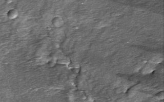<h1>PIA07421:  Pavonis Mons Features</h1><div class="PIA07421" lang="en" style="width:800px;text-align:left;margin:auto;background-color:#000;padding:10px;max-height:150px;overflow:auto;"><p>27 February 2005 <br />This Mars Global Surveyor (MGS) Orbiter Camera (MOC) image shows wind streaks and a thick mantling of dust in the summit region of the martian volcano, Pavonis Mons. The surface texture gives the impression that the MOC image is blurry, but several very small, sharp impact craters reveal that the picture is not blurry.</p><p>Location near: 1.1°N, 113.2°W <br />Image width: ~3 km (~1.9 mi) <br />Illumination from: upper left <br />Season: Northern Summer <br /></p><br /><br /><a href="http://photojournal.jpl.nasa.gov/catalog/PIA07421" onclick="window.open(this.href); return false;" title="Voir l'image 	 PIA07421:  Pavonis Mons Features	  sur le site de la NASA">Voir l'image 	 PIA07421:  Pavonis Mons Features	  sur le site de la NASA.</a></div>