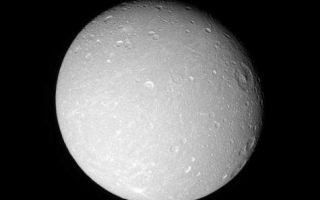 <h1>PIA07687:  Detail on Dione (Monochrome)</h1><div class="PIA07687" lang="en" style="width:475px;text-align:left;margin:auto;background-color:#000;padding:10px;max-height:150px;overflow:auto;"><p>The leading hemisphere of Dione displays linear grooves and subtle streaks in this Cassini view.</p><p>Terrain visible here is on the moon's leading hemisphere. North on Dione (1,126 kilometers, or 700 miles across) is up and rotated 17 degrees to the right.</p><p>See <a href="/catalog/PIA07688">PIA07688</a> for a similar false color view.</p><p>The image was taken with the Cassini spacecraft narrow-angle camera on Dec. 24, 2005 at a distance of approximately 597,000 kilometers (371,000 miles) from Dione and at a Sun-Dione-spacecraft, or phase, angle of 21 degrees. Image scale is 4 kilometers (2 miles) per pixel.</p><p>The Cassini-Huygens mission is a cooperative project of NASA, the European Space Agency and the Italian Space Agency. The Jet Propulsion Laboratory, a division of the California Institute of Technology in Pasadena, manages the mission for NASA's Science Mission Directorate, Washington, D.C. The Cassini orbiter and its two onboard cameras were designed, developed and assembled at JPL. The imaging operations center is based at the Space Science Institute in Boulder, Colo.</p><p>For more information about the Cassini-Huygens mission visit <a href="http://saturn.jpl.nasa.gov">http://saturn.jpl.nasa.gov</a>. The Cassini imaging team homepage is at <a href="http://ciclops.org">http://ciclops.org</a>.</p><br /><br /><a href="http://photojournal.jpl.nasa.gov/catalog/PIA07687" onclick="window.open(this.href); return false;" title="Voir l'image 	 PIA07687:  Detail on Dione (Monochrome)	  sur le site de la NASA">Voir l'image 	 PIA07687:  Detail on Dione (Monochrome)	  sur le site de la NASA.</a></div>