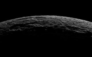 <h1>PIA07745:  Icy Crescent</h1><div class="PIA07745" lang="en" style="width:800px;text-align:left;margin:auto;background-color:#000;padding:10px;max-height:150px;overflow:auto;"><p>As it departed its encounter with Saturn's moon Dione, Cassini sailed above an unreal landscape blasted by impacts. The rising Sun throws craters into sharp contrast and reveals steep crater walls. </p><p>At the far right, a medium-sized crater is bisected by a fracture, revealing a cross section of the impact site.</p><p>The seven clear-filter images in this mosaic were taken with the Cassini spacecraft narrow-angle camera on Oct. 11, 2005, at distances ranging from of 21,650 to 25,580 kilometers (13,450 to 15,890 miles) from Dione and at a Sun-Dione-spacecraft, or phase, angle of 154 degrees. Resolution in the original images ranges from 126 to 154 meters (413 to 505 feet) per pixel. The images have been re-sized to have an image scale of about 100 meters (330 feet) per pixel. North on Dione is 140 degrees to the left. </p><p>The Cassini-Huygens mission is a cooperative project of NASA, the European Space Agency and the Italian Space Agency. The Jet Propulsion Laboratory, a division of the California Institute of Technology in Pasadena, manages the mission for NASA's Science Mission Directorate, Washington, D.C. The Cassini orbiter and its two onboard cameras were designed, developed and assembled at JPL. The imaging operations center is based at the Space Science Institute in Boulder, Colo.</p><p>For more information about the Cassini-Huygens mission visit <a href="http://saturn.jpl.nasa.gov">http://saturn.jpl.nasa.gov</a>. The Cassini imaging team homepage is at <a href="http://ciclops.org">http://ciclops.org</a>.</p><br /><br /><a href="http://photojournal.jpl.nasa.gov/catalog/PIA07745" onclick="window.open(this.href); return false;" title="Voir l'image 	 PIA07745:  Icy Crescent	  sur le site de la NASA">Voir l'image 	 PIA07745:  Icy Crescent	  sur le site de la NASA.</a></div>