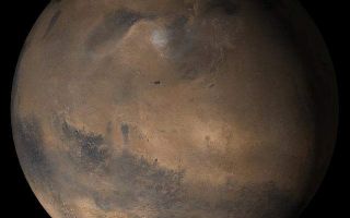 <h1>PIA08019:  Mars at Ls 25°: Elysium/Mare Cimmerium</h1><div class="PIA08019" lang="en" style="width:640px;text-align:left;margin:auto;background-color:#000;padding:10px;max-height:150px;overflow:auto;"><p>28 March 2006<br />This picture is a composite of Mars Global Surveyor (MGS) Mars Orbiter Camera (MOC) daily global images acquired at Ls 25° during a previous Mars year. This month, Mars looks similar, as Ls 25° occurred in mid-March 2006. The picture shows the Elysium/Mare Cimmerium face of Mars. Over the course of the month, additional faces of Mars as it appears at this time of year are being posted for MOC Picture of the Day. Ls, solar longitude, is a measure of the time of year on Mars. Mars travels 360° around the Sun in 1 Mars year. The year begins at Ls 0°, the start of northern spring and southern autumn.</p><p>Season: Northern Spring/Southern Autumn </p><br /><br /><a href="http://photojournal.jpl.nasa.gov/catalog/PIA08019" onclick="window.open(this.href); return false;" title="Voir l'image 	 PIA08019:  Mars at Ls 25°: Elysium/Mare Cimmerium	  sur le site de la NASA">Voir l'image 	 PIA08019:  Mars at Ls 25°: Elysium/Mare Cimmerium	  sur le site de la NASA.</a></div>