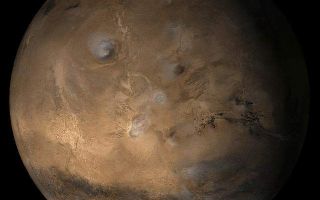 <h1>PIA08032:  Mars at Ls 39°: Tharsis</h1><div class="PIA08032" lang="en" style="width:640px;text-align:left;margin:auto;background-color:#000;padding:10px;max-height:150px;overflow:auto;"><p>4 April 2006<br />This picture is a composite of Mars Global Surveyor (MGS) Mars Orbiter Camera (MOC) daily global images acquired at Ls 39° during a previous Mars year. This month, Mars looks similar, as Ls 39° occurs in mid-April 2006. The picture shows the Tharsis face of Mars. Over the course of the month, additional faces of Mars as it appears at this time of year are being posted for MOC Picture of the Day. Ls, solar longitude, is a measure of the time of year on Mars. Mars travels 360° around the Sun in 1 Mars year. The year begins at Ls 0°, the start of northern spring and southern autumn.</p><p>Season: Northern Spring/Southern Autumn </p><br /><br /><a href="http://photojournal.jpl.nasa.gov/catalog/PIA08032" onclick="window.open(this.href); return false;" title="Voir l'image 	 PIA08032:  Mars at Ls 39°: Tharsis	  sur le site de la NASA">Voir l'image 	 PIA08032:  Mars at Ls 39°: Tharsis	  sur le site de la NASA.</a></div>