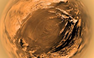 <h1>PIA08114:  Fish-eye View of Titan's Surface</h1><div class="PIA08114" lang="en" style="width:800px;text-align:left;margin:auto;background-color:#000;padding:10px;max-height:150px;overflow:auto;"><p><a href="/figures/PIA08114_fig1.jpg"></a><br />Annotated Fish-eye View<br />of Titan's Surface</p><p>This poster is a stereographic (fish-eye) projection taken with the descent imager/spectral radiometer onboard the European Space Agency's Huygens probe, when the probe was about 5 kilometers (3 miles) above Titan's surface. The images were taken on Jan. 14, 2005.<p></p>The Huygens probe was delivered to Saturn's moon Titan by the Cassini spacecraft, which is managed by NASA's Jet Propulsion Laboratory, Pasadena, Calif. NASA supplied two instruments on the probe, the descent imager/spectral radiometer and the gas chromatograph mass spectrometer. <p></p>The Cassini-Huygens mission is a cooperative project of NASA, the European Space Agency and the Italian Space Agency. The Jet Propulsion Laboratory, a division of the California Institute of Technology in Pasadena, manages the mission for NASA's Science Mission Directorate, Washington, D.C. The descent imager/spectral radiometer team is based at the University of Arizona, Tucson.</p><p>For more information about the Cassini-Huygens mission visit <a href="http://saturn.jpl.nasa.gov">http://saturn.jpl.nasa.gov/home/index.cfm</a></p><br /><br /><a href="http://photojournal.jpl.nasa.gov/catalog/PIA08114" onclick="window.open(this.href); return false;" title="Voir l'image 	 PIA08114:  Fish-eye View of Titan's Surface	  sur le site de la NASA">Voir l'image 	 PIA08114:  Fish-eye View of Titan's Surface	  sur le site de la NASA.</a></div>