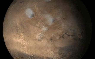 <h1>PIA08574:  Mars at Ls 79°: Tharsis</h1><div class="PIA08574" lang="en" style="width:640px;text-align:left;margin:auto;background-color:#000;padding:10px;max-height:150px;overflow:auto;"><p>4 July 2006<br />This picture is a composite of Mars Global Surveyor (MGS) Mars Orbiter Camera (MOC) daily global images acquired at Ls 79° during a previous Mars year. This month, Mars looks similar, as Ls 79° occurs in mid-July 2006. The picture shows the Tharsis face of Mars. Over the course of the month, additional faces of Mars as it appears at this time of year are being posted for MOC Picture of the Day. Ls, solar longitude, is a measure of the time of year on Mars. Mars travels 360° around the Sun in 1 Mars year. The year begins at Ls 0°, the start of northern spring and southern autumn.</p><p>Season: Northern Spring/Southern Autumn</p><br /><br /><a href="http://photojournal.jpl.nasa.gov/catalog/PIA08574" onclick="window.open(this.href); return false;" title="Voir l'image 	 PIA08574:  Mars at Ls 79°: Tharsis	  sur le site de la NASA">Voir l'image 	 PIA08574:  Mars at Ls 79°: Tharsis	  sur le site de la NASA.</a></div>