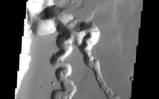 <h1>PIA09052:  Tributaries</h1><div class="PIA09052" lang="en" style="width:559px;text-align:left;margin:auto;background-color:#000;padding:10px;max-height:150px;overflow:auto;"><p><a href="/figures/PIA09052_fig1.jpg"></a><br><b>Context image for PIA09052<br />Tributaries</b></p><p>This image shows one of the major tributaries of Shalbatana Vallis.<p>Image information: VIS instrument. Latitude 2.9N, Longitude 316.9E. 18 meter/pixel resolution.</p><p>Please see the <a href="http://themis.asu.edu/terms" target="_blank">THEMIS Data Citation Note</a> for details on crediting THEMIS images.</p><p>Note: this THEMIS visual image has not been radiometrically nor geometrically calibrated for this preliminary release. An empirical correction has been performed to remove instrumental effects. A linear shift has been applied in the cross-track and down-track direction to approximate spacecraft and planetary motion. Fully calibrated and geometrically projected images will be released through the Planetary Data System in accordance with Project policies at a later time.</p><p>NASA's Jet Propulsion Laboratory manages the 2001 Mars Odyssey mission for NASA's Office of Space Science, Washington, D.C. The Thermal Emission Imaging System (THEMIS) was developed by Arizona State University, Tempe, in collaboration with Raytheon Santa Barbara Remote Sensing. The THEMIS investigation is led by Dr. Philip Christensen at Arizona State University. Lockheed Martin Astronautics, Denver, is the prime contractor for the Odyssey project, and developed and built the orbiter. Mission operations are conducted jointly from Lockheed Martin and from JPL, a division of the California Institute of Technology in Pasadena.</p><br /><br /><a href="http://photojournal.jpl.nasa.gov/catalog/PIA09052" onclick="window.open(this.href); return false;" title="Voir l'image 	 PIA09052:  Tributaries	  sur le site de la NASA">Voir l'image 	 PIA09052:  Tributaries	  sur le site de la NASA.</a></div>
