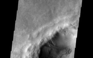 <h1>PIA09287:  Dunes and Gullies</h1><div class="PIA09287" lang="en" style="width:556px;text-align:left;margin:auto;background-color:#000;padding:10px;max-height:150px;overflow:auto;"><p><a href="/figures/PIA09287_fig1.jpg"></a><br><b>Context image for PIA09287<br />Dunes and Gullies</b></p><p>Gullies dissect the crater rim and dunes cover part of the floor of the unnamed crater east of Russell Crater.<p>Image information: VIS instrument. Latitude -53.5N, Longitude 23.0E. 17 meter/pixel resolution.</p><p>Please see the <a href="http://themis.asu.edu/terms" target="_blank">THEMIS Data Citation Note</a> for details on crediting THEMIS images.</p><p>Note: this THEMIS visual image has not been radiometrically nor geometrically calibrated for this preliminary release. An empirical correction has been performed to remove instrumental effects. A linear shift has been applied in the cross-track and down-track direction to approximate spacecraft and planetary motion. Fully calibrated and geometrically projected images will be released through the Planetary Data System in accordance with Project policies at a later time.</p><p>NASA's Jet Propulsion Laboratory manages the 2001 Mars Odyssey mission for NASA's Office of Space Science, Washington, D.C. The Thermal Emission Imaging System (THEMIS) was developed by Arizona State University, Tempe, in collaboration with Raytheon Santa Barbara Remote Sensing. The THEMIS investigation is led by Dr. Philip Christensen at Arizona State University. Lockheed Martin Astronautics, Denver, is the prime contractor for the Odyssey project, and developed and built the orbiter. Mission operations are conducted jointly from Lockheed Martin and from JPL, a division of the California Institute of Technology in Pasadena.</p><br /><br /><a href="http://photojournal.jpl.nasa.gov/catalog/PIA09287" onclick="window.open(this.href); return false;" title="Voir l'image 	 PIA09287:  Dunes and Gullies	  sur le site de la NASA">Voir l'image 	 PIA09287:  Dunes and Gullies	  sur le site de la NASA.</a></div>