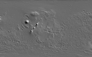 <h1>PIA10132:  Global View of Mars Topography</h1><div class="PIA10132" lang="en" style="width:800px;text-align:left;margin:auto;background-color:#000;padding:10px;max-height:150px;overflow:auto;"><p><a href="/figures/PIA10132_fig1.jpg"></a><br />Annotated Version</p><p>This global map of Mars is based on topographical information collected by the Mars Orbiter Laser Altimeter instrument on NASA's Mars Global Surveyor orbiter. Illumination is from the upper right. The image width is approximately 18,000 kilometers (11,185 miles). Candor Chasma forms part of the large Martian canyon system named Valles Marineris. The location of Southwest Candor Chasma is indicated in the annotated version.<br /><br /><a href="http://photojournal.jpl.nasa.gov/catalog/PIA10132" onclick="window.open(this.href); return false;" title="Voir l'image 	 PIA10132:  Global View of Mars Topography	  sur le site de la NASA">Voir l'image 	 PIA10132:  Global View of Mars Topography	  sur le site de la NASA.</a></div>