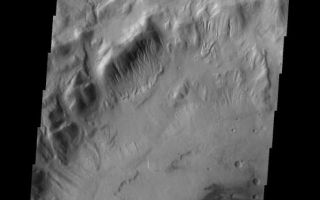 <h1>PIA10264:  Gullies</h1><div class="PIA10264" lang="en" style="width:556px;text-align:left;margin:auto;background-color:#000;padding:10px;max-height:150px;overflow:auto;"><p><a href="/figures/PIA10264_fig1.jpg"></a><br><b>Context image for PIA10264<br />Gullies</b></p><p>Multiple gullies are located on the northwestern rim of this unnamed crater in Terra Cimmeria.<p>Image information: VIS instrument. Latitude -37.1N, Longitude 129.6E. 17 meter/pixel resolution.</p><p>Please see the <a href="http://themis.asu.edu/terms" target="_blank">THEMIS Data Citation Note</a> for details on crediting THEMIS images.</p><p>Note: this THEMIS visual image has not been radiometrically nor geometrically calibrated for this preliminary release. An empirical correction has been performed to remove instrumental effects. A linear shift has been applied in the cross-track and down-track direction to approximate spacecraft and planetary motion. Fully calibrated and geometrically projected images will be released through the Planetary Data System in accordance with Project policies at a later time.</p><p>NASA's Jet Propulsion Laboratory manages the 2001 Mars Odyssey mission for NASA's Office of Space Science, Washington, D.C. The Thermal Emission Imaging System (THEMIS) was developed by Arizona State University, Tempe, in collaboration with Raytheon Santa Barbara Remote Sensing. The THEMIS investigation is led by Dr. Philip Christensen at Arizona State University. Lockheed Martin Astronautics, Denver, is the prime contractor for the Odyssey project, and developed and built the orbiter. Mission operations are conducted jointly from Lockheed Martin and from JPL, a division of the California Institute of Technology in Pasadena.</p><br /><br /><a href="http://photojournal.jpl.nasa.gov/catalog/PIA10264" onclick="window.open(this.href); return false;" title="Voir l'image 	 PIA10264:  Gullies	  sur le site de la NASA">Voir l'image 	 PIA10264:  Gullies	  sur le site de la NASA.</a></div>