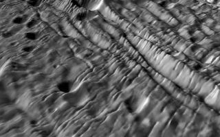 <h1>PIA10351:  Ancient Cratered Terrains on Enceladus—A Complex Deformation History</h1><div class="PIA10351" lang="en" style="width:800px;text-align:left;margin:auto;background-color:#000;padding:10px;max-height:150px;overflow:auto;"><p>The topography of planetary surfaces tells us much about the geologic history and forces involved, and volcanically active Enceladus is no exception. New topographic maps give us a fresh unprecedented look at this tortured moon. This perspective view shows the oldest most heavily cratered terrains on the surface. Long ridges and grooves and numerous younger narrow parallel fractures cut across many of these craters, showing that even this ancient terrain has not escaped the extensive tectonic deformation that has wracked this small icy moon. The larger craters in the foreground are typically 2 kilometers across and a few hundred meters deep. This perspective view was constructed from digital elevation models produced by Dr. Paul Schenk (<a href="http://www.lpi.usra.edu/lpi/schenk/" class="external free" target="wpext">http://www.lpi.usra.edu/lpi/schenk/</a>) at the Lunar and Planetary Institute in Houston, TX, based on stereo and shape-from-shading analysis of Cassini images acquired in March 2005. Vertical relief has been exaggerated by a factor of 10 to aid interpretation. </p><p>The raw data from which this product was developed were retrieved from the Planetary Data System's Cassini archives. The Cassini-Huygens mission is a cooperative project of NASA, the European Space Agency and the Italian Space Agency. The Jet Propulsion Laboratory, a division of the California Institute of Technology in Pasadena, manages the mission for NASA's Science Mission Directorate, Washington, D.C. The Cassini orbiter and its two onboard cameras were designed, developed and assembled at JPL. The imaging operations center is based at the Space Science Institute in Boulder, Colo. (<a href="http://ciclops.org" class="external free" target="wpext">http://ciclops.org</a>)<br /><br /><a href="http://photojournal.jpl.nasa.gov/catalog/PIA10351" onclick="window.open(this.href); return false;" title="Voir l'image 	 PIA10351:  Ancient Cratered Terrains on Enceladus—A Complex Deformation History	  sur le site de la NASA">Voir l'image 	 PIA10351:  Ancient Cratered Terrains on Enceladus—A Complex Deformation History	  sur le site de la NASA.</a></div>
