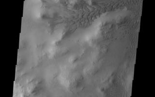<h1>PIA10821:  Lyot Crater Dunes</h1><div class="PIA10821" lang="en" style="width:584px;text-align:left;margin:auto;background-color:#000;padding:10px;max-height:150px;overflow:auto;"><p><a href="/figures/PIA10821_fig1.jpg"></a><br><b>Context image for PIA10821<br />Lyot Crater Dunes</b></p><p>These dark sand dunes are located on the floor of Lyot Crater.<p>Image information: VIS instrument. Latitude 49.9N, Longitude 28.5E. 19 meter/pixel resolution.</p><p>Please see the <a href="http://themis.asu.edu/terms" target="_blank">THEMIS Data Citation Note</a> for details on crediting THEMIS images.</p><p>Note: this THEMIS visual image has not been radiometrically nor geometrically calibrated for this preliminary release. An empirical correction has been performed to remove instrumental effects. A linear shift has been applied in the cross-track and down-track direction to approximate spacecraft and planetary motion. Fully calibrated and geometrically projected images will be released through the Planetary Data System in accordance with Project policies at a later time.</p><p>NASA's Jet Propulsion Laboratory manages the 2001 Mars Odyssey mission for NASA's Office of Space Science, Washington, D.C. The Thermal Emission Imaging System (THEMIS) was developed by Arizona State University, Tempe, in collaboration with Raytheon Santa Barbara Remote Sensing. The THEMIS investigation is led by Dr. Philip Christensen at Arizona State University. Lockheed Martin Astronautics, Denver, is the prime contractor for the Odyssey project, and developed and built the orbiter. Mission operations are conducted jointly from Lockheed Martin and from JPL, a division of the California Institute of Technology in Pasadena.<br /><br /><a href="http://photojournal.jpl.nasa.gov/catalog/PIA10821" onclick="window.open(this.href); return false;" title="Voir l'image 	 PIA10821:  Lyot Crater Dunes	  sur le site de la NASA">Voir l'image 	 PIA10821:  Lyot Crater Dunes	  sur le site de la NASA.</a></div>