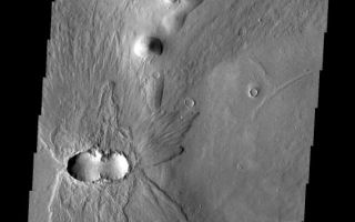 <h1>PIA10840:  THEMIS ART #95</h1><div class="PIA10840" lang="en" style="width:569px;text-align:left;margin:auto;background-color:#000;padding:10px;max-height:150px;overflow:auto;"><p><a href="/figures/PIA10840_fig1.jpg"></a><br><b>Context image for PIA10840<br />THEMIS ART #95</b></p><p>The ejecta pattern and double crater indicate that 2 impactors hit at the same time. The ejecta pattern and doublet crater look like a fancy butterfly flying west.<p>Image information: VIS instrument. Latitude 39.4N, Longitude 175.0E. 19 meter/pixel resolution.</p><p>Please see the <a href="http://themis.asu.edu/terms" target="_blank">THEMIS Data Citation Note</a> for details on crediting THEMIS images.</p><p>Note: this THEMIS visual image has not been radiometrically nor geometrically calibrated for this preliminary release. An empirical correction has been performed to remove instrumental effects. A linear shift has been applied in the cross-track and down-track direction to approximate spacecraft and planetary motion. Fully calibrated and geometrically projected images will be released through the Planetary Data System in accordance with Project policies at a later time.</p><p>NASA's Jet Propulsion Laboratory manages the 2001 Mars Odyssey mission for NASA's Office of Space Science, Washington, D.C. The Thermal Emission Imaging System (THEMIS) was developed by Arizona State University, Tempe, in collaboration with Raytheon Santa Barbara Remote Sensing. The THEMIS investigation is led by Dr. Philip Christensen at Arizona State University. Lockheed Martin Astronautics, Denver, is the prime contractor for the Odyssey project, and developed and built the orbiter. Mission operations are conducted jointly from Lockheed Martin and from JPL, a division of the California Institute of Technology in Pasadena.<br /><br /><a href="http://photojournal.jpl.nasa.gov/catalog/PIA10840" onclick="window.open(this.href); return false;" title="Voir l'image 	 PIA10840:  THEMIS ART #95	  sur le site de la NASA">Voir l'image 	 PIA10840:  THEMIS ART #95	  sur le site de la NASA.</a></div>