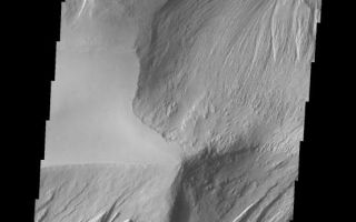 <h1>PIA10844:  Candor Chasma</h1><div class="PIA10844" lang="en" style="width:553px;text-align:left;margin:auto;background-color:#000;padding:10px;max-height:150px;overflow:auto;"><p><a href="/figures/PIA10844_fig1.jpg"></a><br><b>Context image for PIA10844<br />Candor Chasma</b></p><p>This VIS image shows part of the ridge located in Candor Chasma. Both wind and fluids appear to been agents of erosion in shaping the steep faces of the ridge.<p>Image information: VIS instrument. Latitude -6.5N, Longitude 289.0E. 18 meter/pixel resolution.</p><p>Please see the <a href="http://themis.asu.edu/terms" target="_blank">THEMIS Data Citation Note</a> for details on crediting THEMIS images.</p><p>Note: this THEMIS visual image has not been radiometrically nor geometrically calibrated for this preliminary release. An empirical correction has been performed to remove instrumental effects. A linear shift has been applied in the cross-track and down-track direction to approximate spacecraft and planetary motion. Fully calibrated and geometrically projected images will be released through the Planetary Data System in accordance with Project policies at a later time.</p><p>NASA's Jet Propulsion Laboratory manages the 2001 Mars Odyssey mission for NASA's Office of Space Science, Washington, D.C. The Thermal Emission Imaging System (THEMIS) was developed by Arizona State University, Tempe, in collaboration with Raytheon Santa Barbara Remote Sensing. The THEMIS investigation is led by Dr. Philip Christensen at Arizona State University. Lockheed Martin Astronautics, Denver, is the prime contractor for the Odyssey project, and developed and built the orbiter. Mission operations are conducted jointly from Lockheed Martin and from JPL, a division of the California Institute of Technology in Pasadena.<br /><br /><a href="http://photojournal.jpl.nasa.gov/catalog/PIA10844" onclick="window.open(this.href); return false;" title="Voir l'image 	 PIA10844:  Candor Chasma	  sur le site de la NASA">Voir l'image 	 PIA10844:  Candor Chasma	  sur le site de la NASA.</a></div>