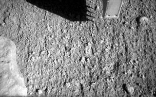 <h1>PIA10941:  Phoenix Conductivity Probe Inserted in Martian Soil</h1><div class="PIA10941" lang="en" style="width:512px;text-align:left;margin:auto;background-color:#000;padding:10px;max-height:150px;overflow:auto;"><p>This series of six images from the Robotic Arm Camera on NASA's Phoenix Mars Lander records the first time that the four spikes of the lander's thermal and electrical conductivity probe were inserted into Martian soil.</p><p>The images were taken on July 8, 2008, during the Phoenix mission's 43rd Martian day, or sol, since landing. The insertion visible from the shadows cast on the ground on that sol was a validation test of the procedure. The spikes on the probe are about 1.5 centimeters or half an inch long.</p><p>The science team will use the probe tool to assess how easily heat and electricity move through the soil from one spike to another. Such measurements can provide information about frozen or unfrozen water in the soil. The probe is mounted on the "knuckle" of Phoenix's Robotic Arm. It has already been used for assessing water vapor in the atmosphere when it is held above the ground.</p><p>The Phoenix Mission is led by the University of Arizona, Tucson, on behalf of NASA. Project management of the mission is led by NASA's Jet Propulsion Laboratory, Pasadena, Calif. Spacecraft development is by Lockheed Martin Space Systems, Denver.<br /><br /><a href="http://photojournal.jpl.nasa.gov/catalog/PIA10941" onclick="window.open(this.href); return false;" title="Voir l'image 	 PIA10941:  Phoenix Conductivity Probe Inserted in Martian Soil	  sur le site de la NASA">Voir l'image 	 PIA10941:  Phoenix Conductivity Probe Inserted in Martian Soil	  sur le site de la NASA.</a></div>