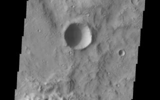<h1>PIA11279:  Landslides</h1><div class="PIA11279" lang="en" style="width:555px;text-align:left;margin:auto;background-color:#000;padding:10px;max-height:150px;overflow:auto;"><p><a href="/figures/PIA11279_fig1.png"></a><br><b>Context image for PIA11279<br />Landslides</b></p><p>Two landslides are located on the rim of this unnamed crater in Tyrrhena Terra.<p>Image information: VIS instrument. Latitude 1.1N, Longitude 97.2E. 18 meter/pixel resolution.</p><p>Please see the <a href="http://themis.asu.edu/terms" target="_blank">THEMIS Data Citation Note</a> for details on crediting THEMIS images.</p><p>Note: this THEMIS visual image has not been radiometrically nor geometrically calibrated for this preliminary release. An empirical correction has been performed to remove instrumental effects. A linear shift has been applied in the cross-track and down-track direction to approximate spacecraft and planetary motion. Fully calibrated and geometrically projected images will be released through the Planetary Data System in accordance with Project policies at a later time.</p><p>NASA's Jet Propulsion Laboratory manages the 2001 Mars Odyssey mission for NASA's Office of Space Science, Washington, D.C. The Thermal Emission Imaging System (THEMIS) was developed by Arizona State University, Tempe, in collaboration with Raytheon Santa Barbara Remote Sensing. The THEMIS investigation is led by Dr. Philip Christensen at Arizona State University. Lockheed Martin Astronautics, Denver, is the prime contractor for the Odyssey project, and developed and built the orbiter. Mission operations are conducted jointly from Lockheed Martin and from JPL, a division of the California Institute of Technology in Pasadena.<br /><br /><a href="http://photojournal.jpl.nasa.gov/catalog/PIA11279" onclick="window.open(this.href); return false;" title="Voir l'image 	 PIA11279:  Landslides	  sur le site de la NASA">Voir l'image 	 PIA11279:  Landslides	  sur le site de la NASA.</a></div>