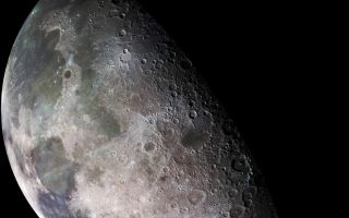 <h1>PIA00404:  Moon - North Polar Mosaic, Color</h1><div class="PIA00404" lang="en" style="width:800px;text-align:left;margin:auto;background-color:#000;padding:10px;max-height:150px;overflow:auto;"><p>During its flight, the Galileo spacecraft returned images of the Moon. The Galileo spacecraft surveyed the Moon on December 7, 1992, on its way to explore the Jupiter system in 1995-1997. The left part of this north pole view is visible from Earth. This color picture is a mosaic assembled from 18 images taken by Galileo's imaging system through a green filter. The left part of this picture shows the dark, lava-filled Mare Imbrium (upper left); Mare Serenitatis (middle left), Mare Tranquillitatis (lower left), and Mare Crisium, the dark circular feature toward the bottom of the mosaic. Also visible in this view are the dark lava plains of the Marginis and Smythii Basins at the lower right. The Humboldtianum Basin, a 650-kilometer (400-mile) impact structure partly filled with dark volcanic deposits, is seen at the center of the image. The Moon's north pole is located just inside the shadow zone, about a third of the way from the top left of the illuminated region. The Galileo project is managed for NASA's Office of Space Science by the Jet Propulsion Laboratory.<br /><br /><a href="http://photojournal.jpl.nasa.gov/catalog/PIA00404" onclick="window.open(this.href); return false;" title="Voir l'image 	 PIA00404:  Moon - North Polar Mosaic, Color	  sur le site de la NASA">Voir l'image 	 PIA00404:  Moon - North Polar Mosaic, Color	  sur le site de la NASA.</a></div>