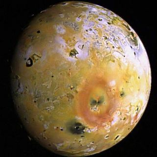 <h1>PIA00738:  Topography and Volcanoes on Io (color)</h1><div class="PIA00738" lang="en" style="width:598px;text-align:left;margin:auto;background-color:#000;padding:10px;max-height:150px;overflow:auto;">The images used to create this enhanced color composite of Io were acquired by NASA's Galileo spacecraft during its seventh orbit (G7) of Jupiter. Low sun angles near the terminator (day-night boundary near the left side of the image) offer lighting conditions which emphasize the topography or relief on the volcanic satellite. The topography appears very flat near the active volcanic centers such as Loki Patera (the large dark horse-shoe shaped feature near the terminator) while a variety of mountains and plateaus exist elsewhere. The big reddish-orange ring in the lower right is formed by material deposited from the eruption of Pele, Io's largest volcanic plume.<p>North is to the top of this picture which merges images obtained with the clear, red, green, and violet filters of the solid state imaging (CCD) system on NASA's Galileo spacecraft. The resolution is 6.1 kilometers per picture element. The images were taken on April 4th, 1997 at a range of 600,000 kilometers.<p>The Jet Propulsion Laboratory, Pasadena, CA manages the Galileo mission for NASA's Office of Space Science, Washington, DC. JPL is an operating division of California Institute of Technology (Caltech).<p>Concurrent results from Galileo's exploration of Io appear in the October 15th, 1997 issue of Geophysical Research Letters. The papers are:  Temperature and Area Constraints of the South Volund Volcano on Io from the NIMS and SSI Instruments during the Galileo G1 Orbit, by A.G. Davies, A.S. McEwen, R. Lopes-Gautier, L. Keszthelyi, R.W. Carlson and W.D. Smythe.  High-temperature hot spots on Io as seen by the Galileo Solid-State Imaging (SSI) experiment, by A. McEwen, D. Simonelli, D. Senske, K. Klassen, L. Keszthelyi, T. Johnson, P. Geissler, M. Carr, and M. Belton.  Io: Galileo evidence for major variations in regolith properties, by D. Simonelli, J. Veverka, and A. McEwen.<p>This image and other images and data received from Galileo are posted on the World Wide Web, on the Galileo mission home page at URL http://galileo.jpl.nasa.gov. Background information and educational context for the images can be found at <a href="http://www2.jpl.nasa.gov/galileo/sepo/" target="_blank">http://www.jpl.nasa.gov/galileo/sepo</a>..<br /><br /><a href="http://photojournal.jpl.nasa.gov/catalog/PIA00738" onclick="window.open(this.href); return false;" title="Voir l'image 	 PIA00738:  Topography and Volcanoes on Io (color)	  sur le site de la NASA">Voir l'image 	 PIA00738:  Topography and Volcanoes on Io (color)	  sur le site de la NASA.</a></div>