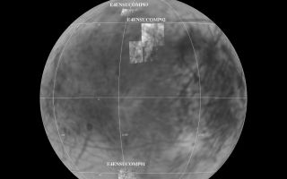 <h1>PIA00846:  NIMS E4 Observations of Europa Trailing Hemisphere</h1><div class="PIA00846" lang="en" style="width:800px;text-align:left;margin:auto;background-color:#000;padding:10px;max-height:150px;overflow:auto;">This image shows the Near Infrared Mapping Spectrometer (NIMS) observations of selected areas of Europa's trailing hemisphere during the Galileo E4 encounter on 19 December 1996. The NIMS data are projected onto a Voyager mosaic created from images taken in 1979. The spatial resolution of the NIMS images is approximately 3 km/pixel, four times better than those from Voyager. These NIMS observations are designed to search for mineralogical differences between high and low albedo regions. Observation E4ENSUCOMP03, for example, targets a series of double linea and the surrounding area in the northern latitudes of Europa. The linea seen in the visible by Voyager can be traced through the NIMS images, shown here at a 0.7 microns, a wavelength beyond human vision. The NIMS spectra show the surface of Europa is coated with a combination of water ice and hydrated minerals.<p>The Jet Propulsion Laboratory, Pasadena, CA manages the mission for NASA's Office of Space Science, Washington, DC.<p>The Jet Propulsion Laboratory, Pasadena, CA manages the mission for NASA's Office of Space Science, Washington, DC.<p>This image and other images and data received from Galileo are posted on the World Wide Web, on the Galileo mission home page at URL http://galileo.jpl.nasa.gov.<br /><br /><a href="http://photojournal.jpl.nasa.gov/catalog/PIA00846" onclick="window.open(this.href); return false;" title="Voir l'image 	 PIA00846:  NIMS E4 Observations of Europa Trailing Hemisphere	  sur le site de la NASA">Voir l'image 	 PIA00846:  NIMS E4 Observations of Europa Trailing Hemisphere	  sur le site de la NASA.</a></div>