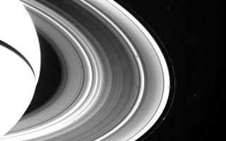 <h1>PIA01955:  Spokes on side of Saturn's rings</h1><div class="PIA01955" lang="en" style="width:560px;text-align:left;margin:auto;background-color:#000;padding:10px;max-height:150px;overflow:auto;">Spokes are seen on the unlit side of Saturn's rings for the first time in this Voyager 2 wide-angle view obtained Aug. 28 from a distance of 3.4 million kilometers (2.1 million miles). In order to bring out the very faint detail in the B-ring, the image was specially processed for the spokes and thus does not show the true relative brightness of the other rings. The spokes are visible as bright wedge-shaped and tilted features in the outer half of the B-ring (center of image). A time-lapse sequence to be taken later this week will help resolve the question about whether the spokes are forming on the darkside of the rings or are lit-side features seen through the rings. The Voyager project is managed for NASA by the Jet Propulsion Laboratory, Pasadena, Calif.<br /><br /><a href="http://photojournal.jpl.nasa.gov/catalog/PIA01955" onclick="window.open(this.href); return false;" title="Voir l'image 	 PIA01955:  Spokes on side of Saturn's rings	  sur le site de la NASA">Voir l'image 	 PIA01955:  Spokes on side of Saturn's rings	  sur le site de la NASA.</a></div>