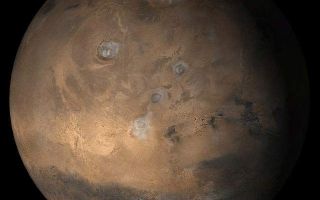 <h1>PIA02697:  Mars at Ls 25°: Tharsis</h1><div class="PIA02697" lang="en" style="width:640px;text-align:left;margin:auto;background-color:#000;padding:10px;max-height:150px;overflow:auto;"><p>7 March 2006<br />This picture is a composite of Mars Global Surveyor (MGS) Mars Orbiter Camera (MOC) daily global images acquired at Ls 25° during a previous Mars year. This month, Mars looks similar, as Ls 25° occurs in mid-March 2006. The picture shows the Tharsis face of Mars. Over the course of the month, additional faces of Mars as it appears at this time of year are being posted for MOC Picture of the Day. Ls, solar longitude, is a measure of the time of year on Mars. Mars travels 360° around the Sun in 1 Mars year. The year begins at Ls 0°, the start of northern spring and southern autumn.</p><p>Season: Northern Spring/Southern Autumn </p><br /><br /><a href="http://photojournal.jpl.nasa.gov/catalog/PIA02697" onclick="window.open(this.href); return false;" title="Voir l'image 	 PIA02697:  Mars at Ls 25°: Tharsis	  sur le site de la NASA">Voir l'image 	 PIA02697:  Mars at Ls 25°: Tharsis	  sur le site de la NASA.</a></div>