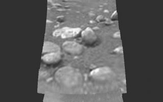 <h1>PIA06440:  View from Titan's Surface</h1><div class="PIA06440" lang="en" style="width:504px;text-align:left;margin:auto;background-color:#000;padding:10px;max-height:150px;overflow:auto;"><p>Images from the European Space Agency's Huygens probe descent imager/spectral radiometer side-looking imager and from the medium resolution imager, acquired after landing, were merged to produce this image. </p><p>The horizon's position implies a pitch of the imager/spectral radiometer, nose-upward, by 1 to 2 degrees with no measurable roll. "Stones" in the foreground are 4 to 6 inches (10 to 15 centimeters) in size, presumably made of water ice, and these lie on a darker, finer-grained substrate. A region with a relatively low number of rocks lies between clusters of rocks in the foreground and the background and matches the general orientation of channel-like features in the panorama of <a href="/catalog/PIA06439">PIA06439</a>). The scene evokes the possibility of a dry lakebed.</p><p>The Huygens probe was delivered to Saturn's moon Titan by the Cassini spacecraft, which is managed by NASA's Jet Propulsion Laboratory, Pasadena, Calif. NASA supplied two instruments on the probe, the descent imager/spectral radiometer and the gas chromatograph mass spectrometer. </p><p>The Cassini-Huygens mission is a cooperative project of NASA, the European Space Agency and the Italian Space Agency. The Jet Propulsion Laboratory, a division of the California Institute of Technology in Pasadena, manages the mission for NASA's Science Mission Directorate, Washington, D.C. </p><p>For more information about the Cassini-Huygens mission visit <a href="http://saturn.jpl.nasa.gov">http://saturn.jpl.nasa.gov</a>.</p><br /><br /><a href="http://photojournal.jpl.nasa.gov/catalog/PIA06440" onclick="window.open(this.href); return false;" title="Voir l'image 	 PIA06440:  View from Titan's Surface	  sur le site de la NASA">Voir l'image 	 PIA06440:  View from Titan's Surface	  sur le site de la NASA.</a></div>