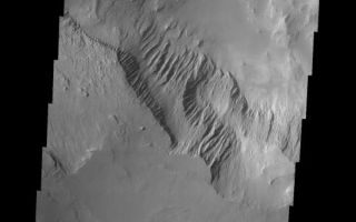 <h1>PIA06887:  Candor Chasma</h1><div class="PIA06887" lang="en" style="width:533px;text-align:left;margin:auto;background-color:#000;padding:10px;max-height:150px;overflow:auto;"><a href="/figures/PIA06887_fig1.jpg"> </a><br /><p>The Odyssey spacecraft has taken some great pictures of Valles Marineris, the largest canyon in the solar system. If this canyon were on Earth, it would stretch from New York to Los Angeles. For the next several weeks, the Image of the Day will tour some of the canyons that make up this vast system. We will start with Ius Chasma in the west, and end with Coprates Chasma to the east. For more information on Vallis Marineris, please see <a href="http://mars.jpl.nasa.gov/mep/science/vm.html">http://mars.jpl.nasa.gov/mep/science/vm.html</a>.</p><p>The image shows a part of Candor Chasma. Gullies, layered rock deposits and wind etched surfaces are visible on this area.</p><p>Image information: VIS instrument. Latitude -7.5, Longitude 293 East (67 West). 19 meter/pixel resolution.</p><p>Note: this THEMIS visual image has not been radiometrically nor geometrically calibrated for this preliminary release. An empirical correction has been performed to remove instrumental effects. A linear shift has been applied in the cross-track and down-track direction to approximate spacecraft and planetary motion. Fully calibrated and geometrically projected images will be released through the Planetary Data System in accordance with Project policies at a later time.</p><p>NASA's Jet Propulsion Laboratory manages the 2001 Mars Odyssey mission for NASA's Office of Space Science, Washington, D.C. The Thermal Emission Imaging System (THEMIS) was developed by Arizona State University, Tempe, in collaboration with Raytheon Santa Barbara Remote Sensing. The THEMIS investigation is led by Dr. Philip Christensen at Arizona State University. Lockheed Martin Astronautics, Denver, is the prime contractor for the Odyssey project, and developed and built the orbiter. Mission operations are conducted jointly from Lockheed Martin and from JPL, a division of the California Institute of Technology in Pasadena.</p><br /><br /><a href="http://photojournal.jpl.nasa.gov/catalog/PIA06887" onclick="window.open(this.href); return false;" title="Voir l'image 	 PIA06887:  Candor Chasma	  sur le site de la NASA">Voir l'image 	 PIA06887:  Candor Chasma	  sur le site de la NASA.</a></div>