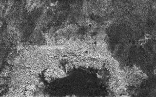 <h1>PIA09175:  A New Crater on Titan?</h1><div class="PIA09175" lang="en" style="width:725px;text-align:left;margin:auto;background-color:#000;padding:10px;max-height:150px;overflow:auto;"><p>This radar image of Titan shows a semi-circular feature that may be part of an impact crater. Very few impact craters have been seen on Titan so far, implying that the surface is young. Each new crater identified on Titan helps scientists to constrain the age of the surface.</p><p>Taken by Cassini's radar mapper on Jan. 13, 2007, during a flyby of Titan, the image swath revealed what appeared to be the northernmost half of an impact crater. This crater is roughly 180 kilometers (110 miles) wide. Only three impact craters have been identified on Titan and several others, like this one, are likely to also have been caused by impact. The bright material is interpreted to be part of the craters ejecta blanket, and is likely topographically higher than the surrounding plains. The inner part of the crater is dark, and may represent smooth deposits that have covered the inside of the crater. </p><p>This image was taken in synthetic aperture mode and has a resolution of approximately 350 meters (1,150 feet). North is toward the top left corner of the image, which is approximately 240 kilometers (150 miles) wide by 140 kilometers (90 miles) high. The image is centered at about 26.5 degrees north and 9 degrees west.</p><p>The Cassini-Huygens mission is a cooperative project of NASA, the European Space Agency and the Italian Space Agency. The Jet Propulsion Laboratory, a division of the California Institute of Technology in Pasadena, manages the mission for NASA's Science Mission Directorate, Washington, D.C. The Cassini orbiter was designed, developed and assembled at JPL. The radar instrument was built by JPL and the Italian Space Agency, working with team members from the United States and several European countries. </p><p>For more information about the Cassini-Huygens mission visit <a href="http://saturn.jpl.nasa.gov">http://saturn.jpl.nasa.gov/home/index.cfm</a>.</p><br /><br /><a href="http://photojournal.jpl.nasa.gov/catalog/PIA09175" onclick="window.open(this.href); return false;" title="Voir l'image 	 PIA09175:  A New Crater on Titan?	  sur le site de la NASA">Voir l'image 	 PIA09175:  A New Crater on Titan?	  sur le site de la NASA.</a></div>