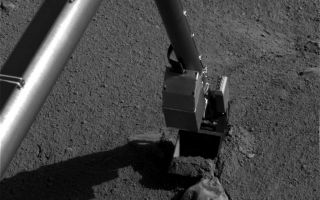 <h1>PIA10952:  Phoenix Robotic Arm connects with Alice</h1><div class="PIA10952" lang="en" style="width:800px;text-align:left;margin:auto;background-color:#000;padding:10px;max-height:150px;overflow:auto;"><p>NASAs Phoenix Mars Landers Robotic Arm comes into contact with a rock informally named Alice near the Snow White trench.</p><p>This image was acquired by Phoenix's NASA's Surface Stereo Imager on July 13 during the 48th Martian day, or sol, since Phoenix landed.</p><p>For scale, the width of the scoop at the end of the arm is about 8.5 centimeters (3.3 inches).</p><p>The Phoenix Mission is led by the University of Arizona, Tucson, on behalf of NASA. Project management of the mission is by NASA's Jet Propulsion Laboratory, Pasadena, Calif. Spacecraft development is by Lockheed Martin Space Systems, Denver.<br /><br /><a href="http://photojournal.jpl.nasa.gov/catalog/PIA10952" onclick="window.open(this.href); return false;" title="Voir l'image 	 PIA10952:  Phoenix Robotic Arm connects with Alice	  sur le site de la NASA">Voir l'image 	 PIA10952:  Phoenix Robotic Arm connects with Alice	  sur le site de la NASA.</a></div>